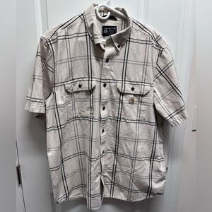 Carhartt Men's Loose Fit Midweight Short Sleeve Plaid Shirt XL TW4625-M